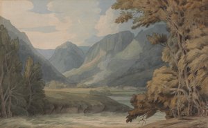 Vista en Borrowdale de Eagle Crag y Rosthwaite
